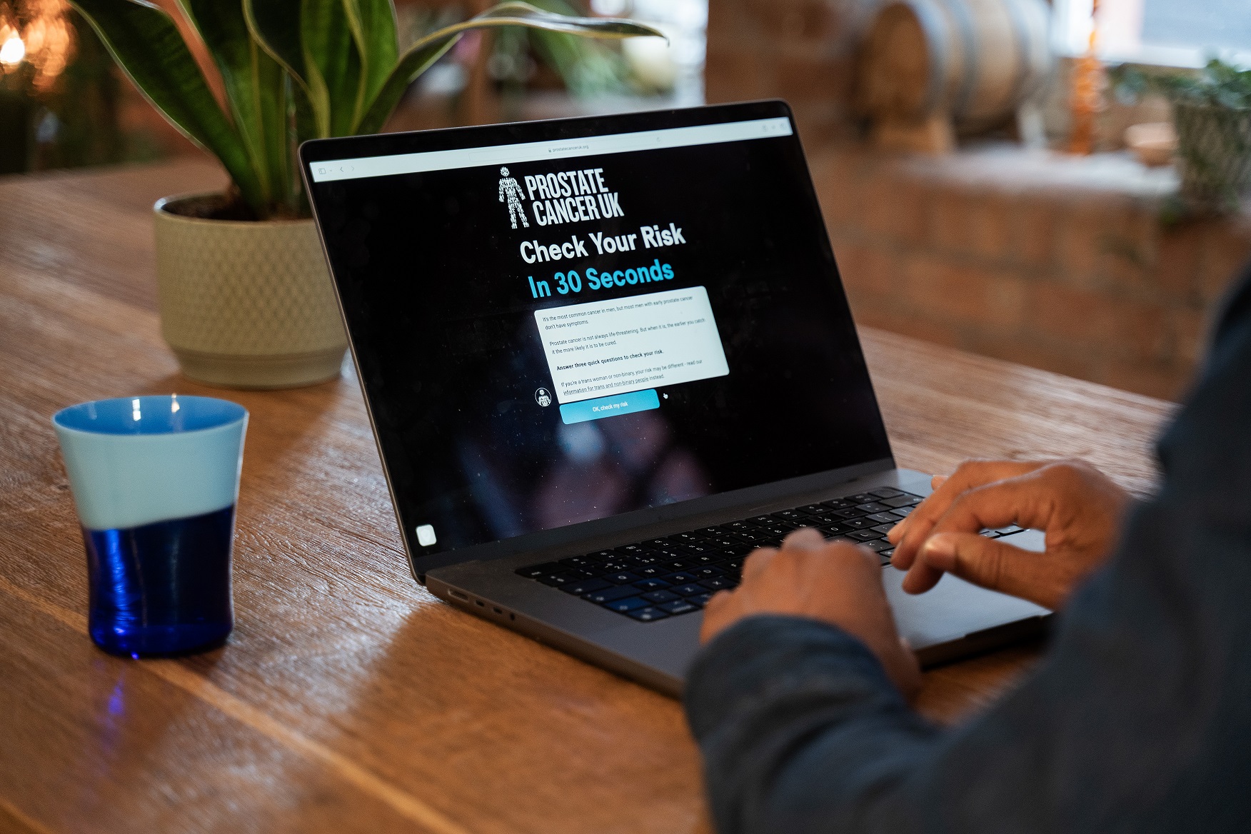 Mens Health Week Risk Checker On Laptop